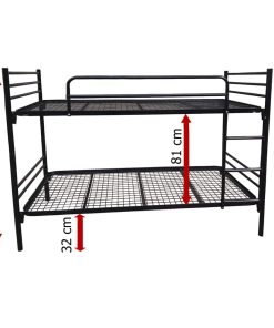Pat supraetajat metalic 90x200 cm Arbeider cu dimesiuni