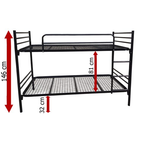 Pat supraetajat metalic 90x200 cm Arbeider cu dimesiuni